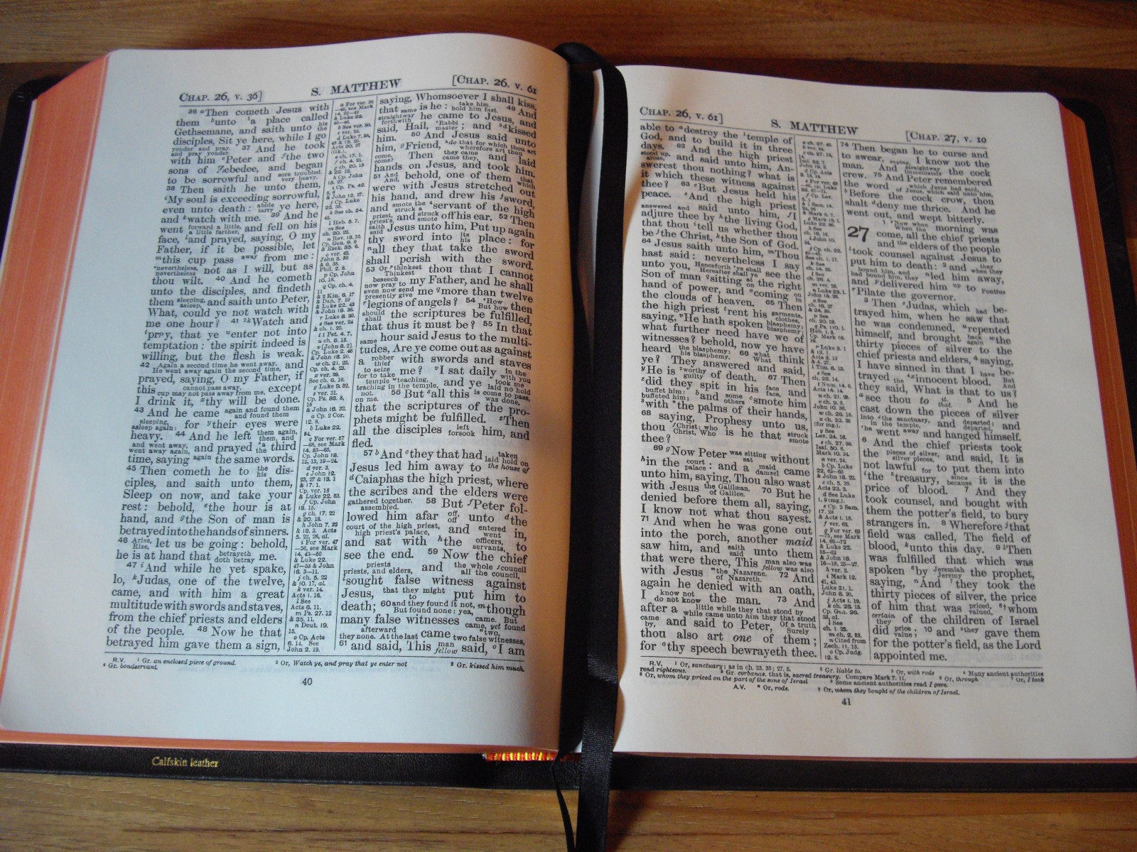 Cambridge Black Genuine Calfskin Leather KJV RV Interlinear Bible