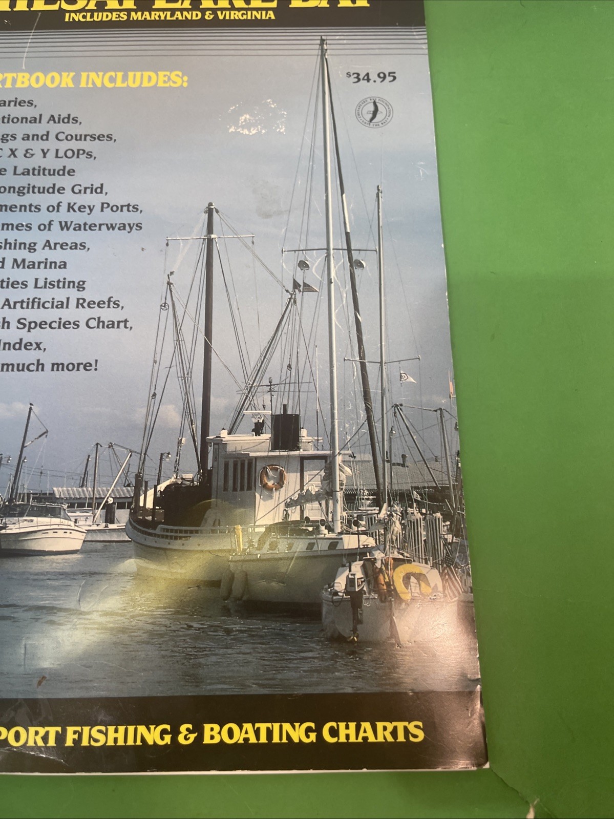 Vintage 1991 ADC Waterproof Chartbook of Chesapeake Bay MD VA fishing boating