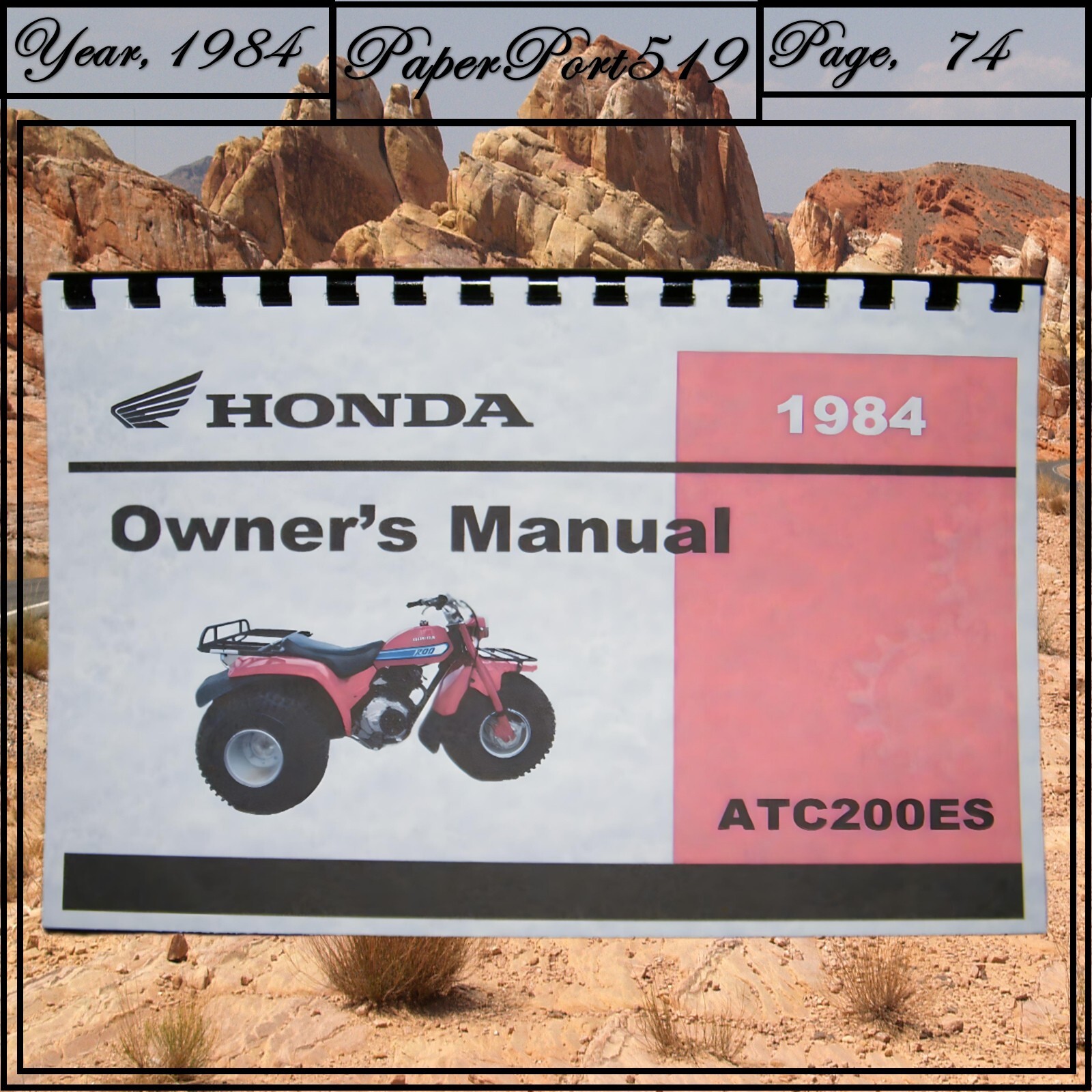 1984 Honda ATC200ES Big Red Owner’s Manual 74 Pages