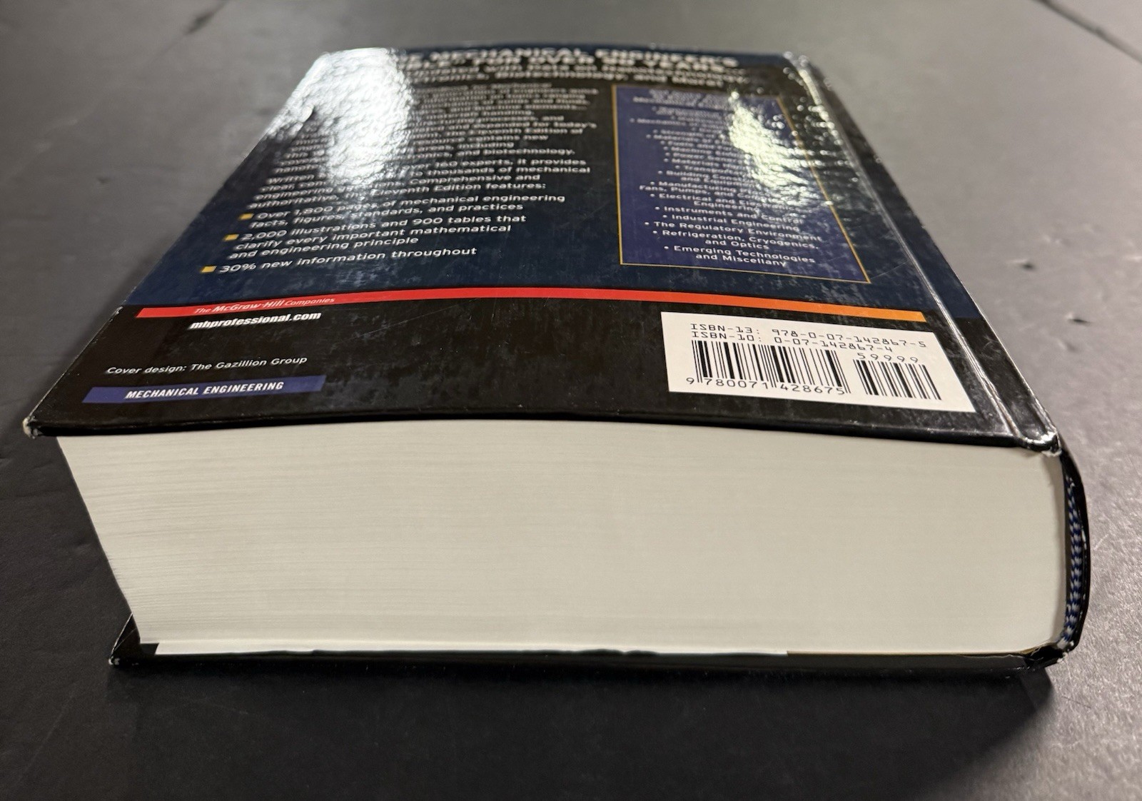 MARKS’ STANDARD HANDBOOK FOR MECHANICAL ENGINEERS 11th/Anniv Ed (2007, HC) VG