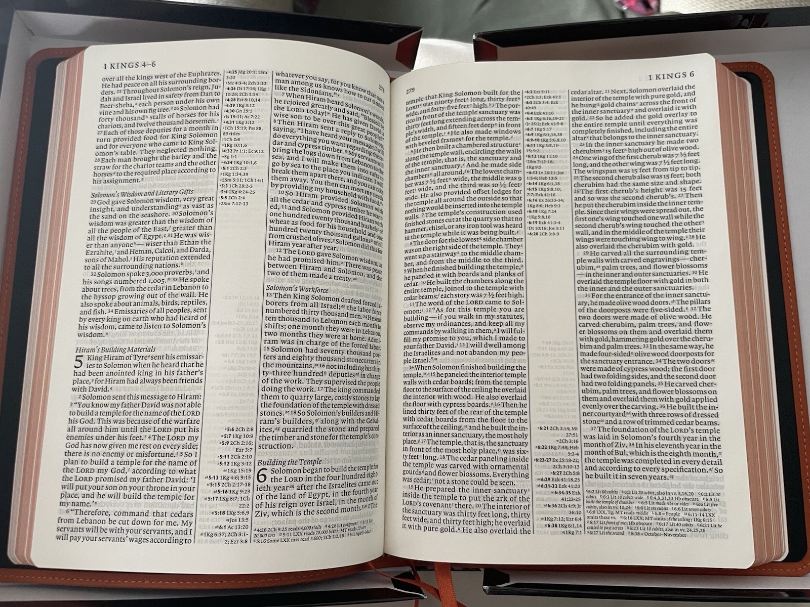 CSB Diadem Reference Edition, Orange calfskin Like New W/Box Cambridge Bible