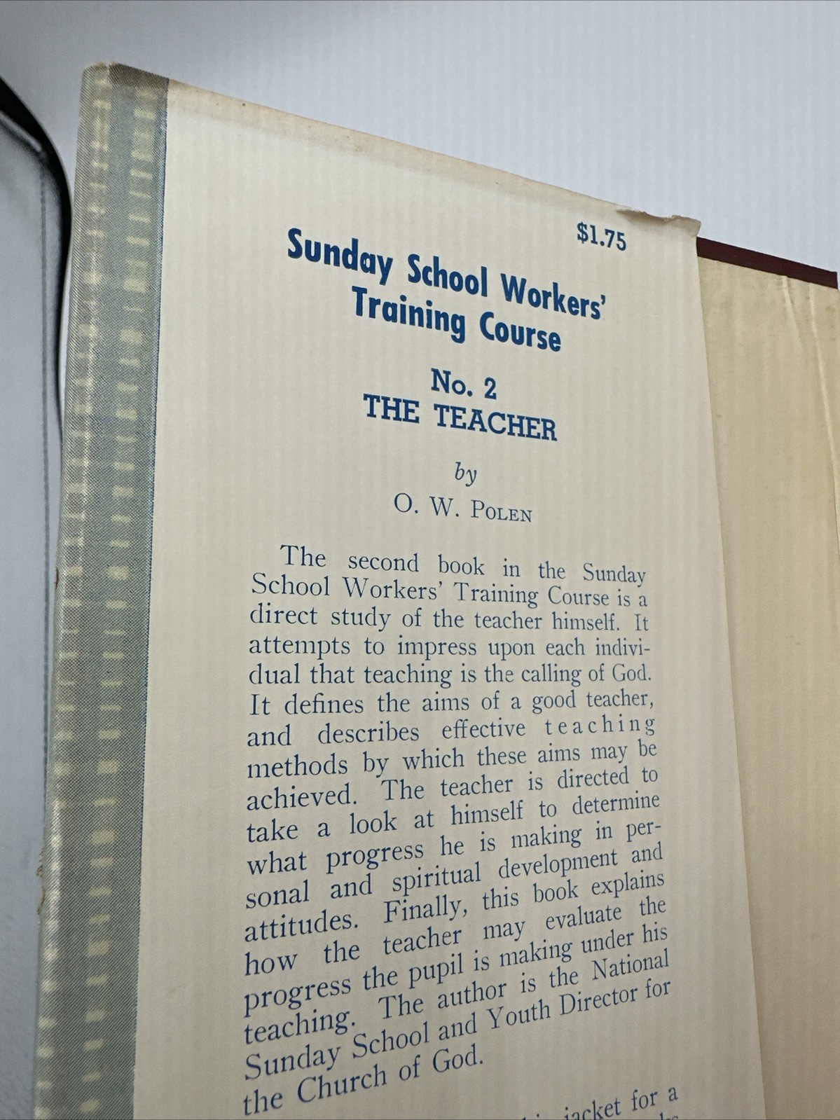 Sunday School Workers Training Course The Teacher 1959 Hardcover 101 Pages No 2